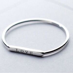 Women's Small‎ Dainty “Love” Ring | Wgp 925 Sterling Silver